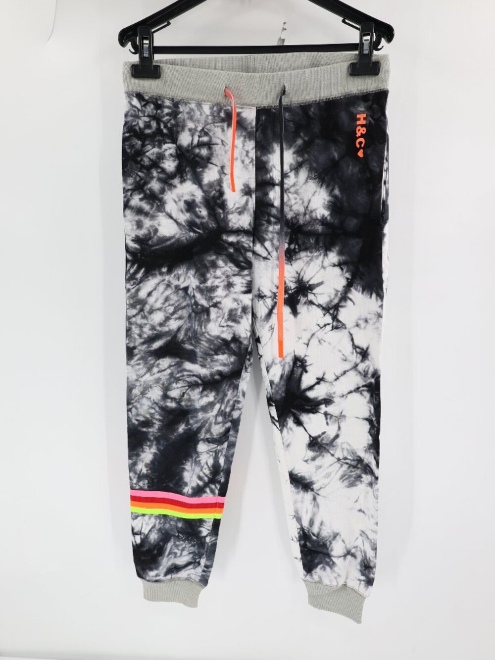 Hammill & Co Joggers Womens medium tie dye Sweatpants Cotton rainbow striped